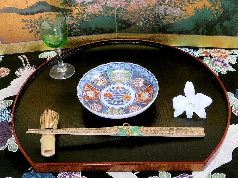 大聖寺伊万里　金襴手　青海波に牡丹の図　４寸皿　５枚　B205AS-CZe