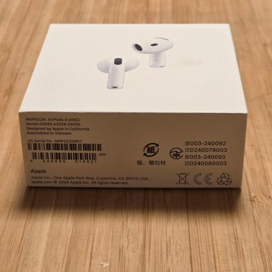 【美品】AirPods 4 本体 アクティブノイズキャンセリング
