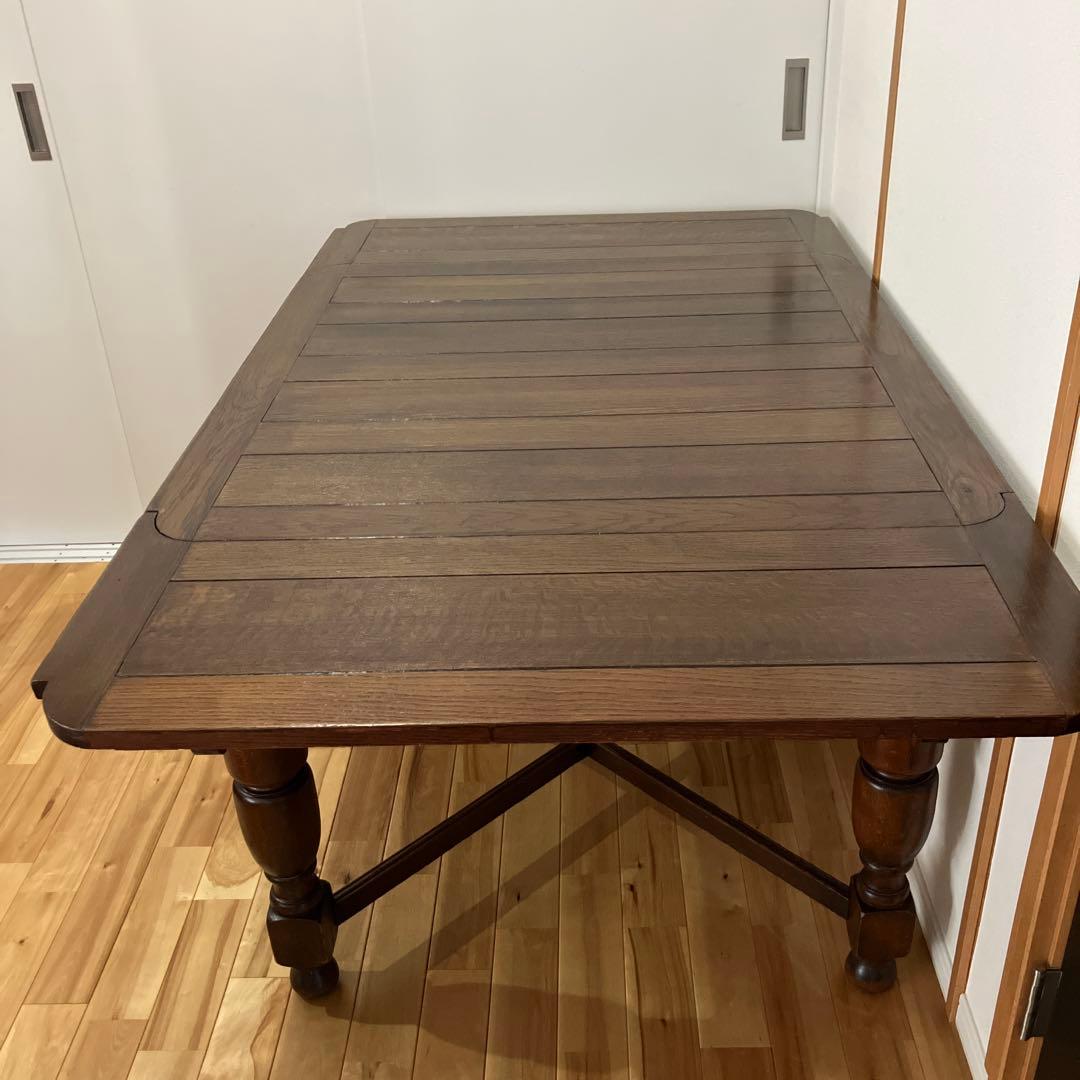 lG29！ ビンテージダイニングテーブル、ドローリーフテーブル伸長式