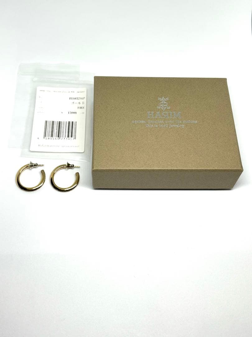 超美品 箱付 タグ付 HARIM ハリム レインピアス K18コーティング
