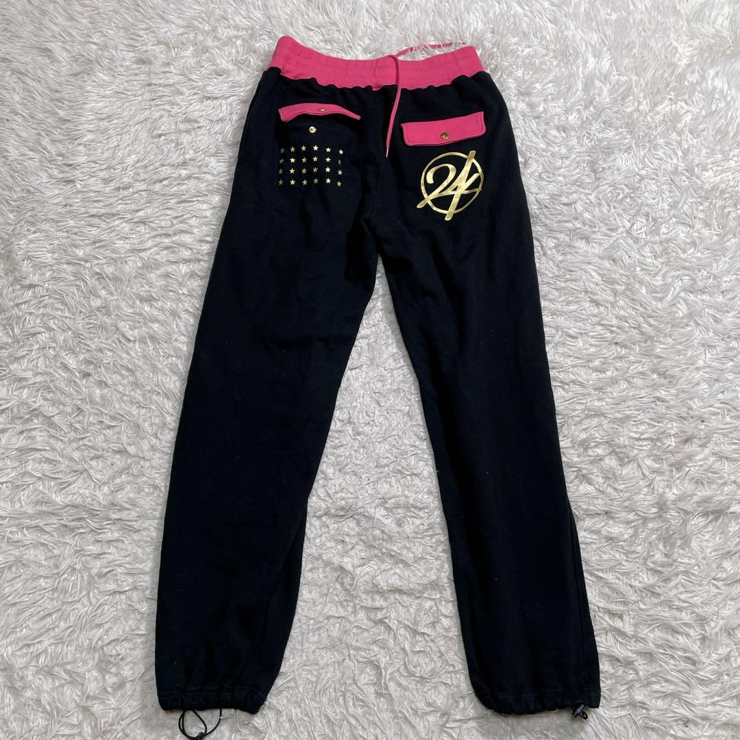 24karats ジャージ　上下セット　ブラック　ピンク　M
