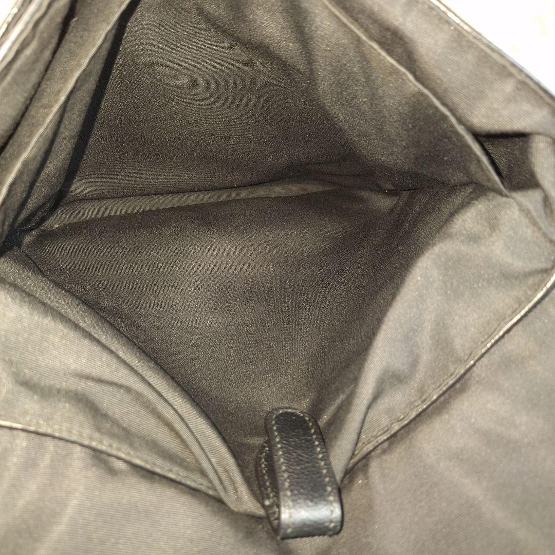 COACH　コーチ　メッセンジャーバッグ　レザー　シボ　ブラック