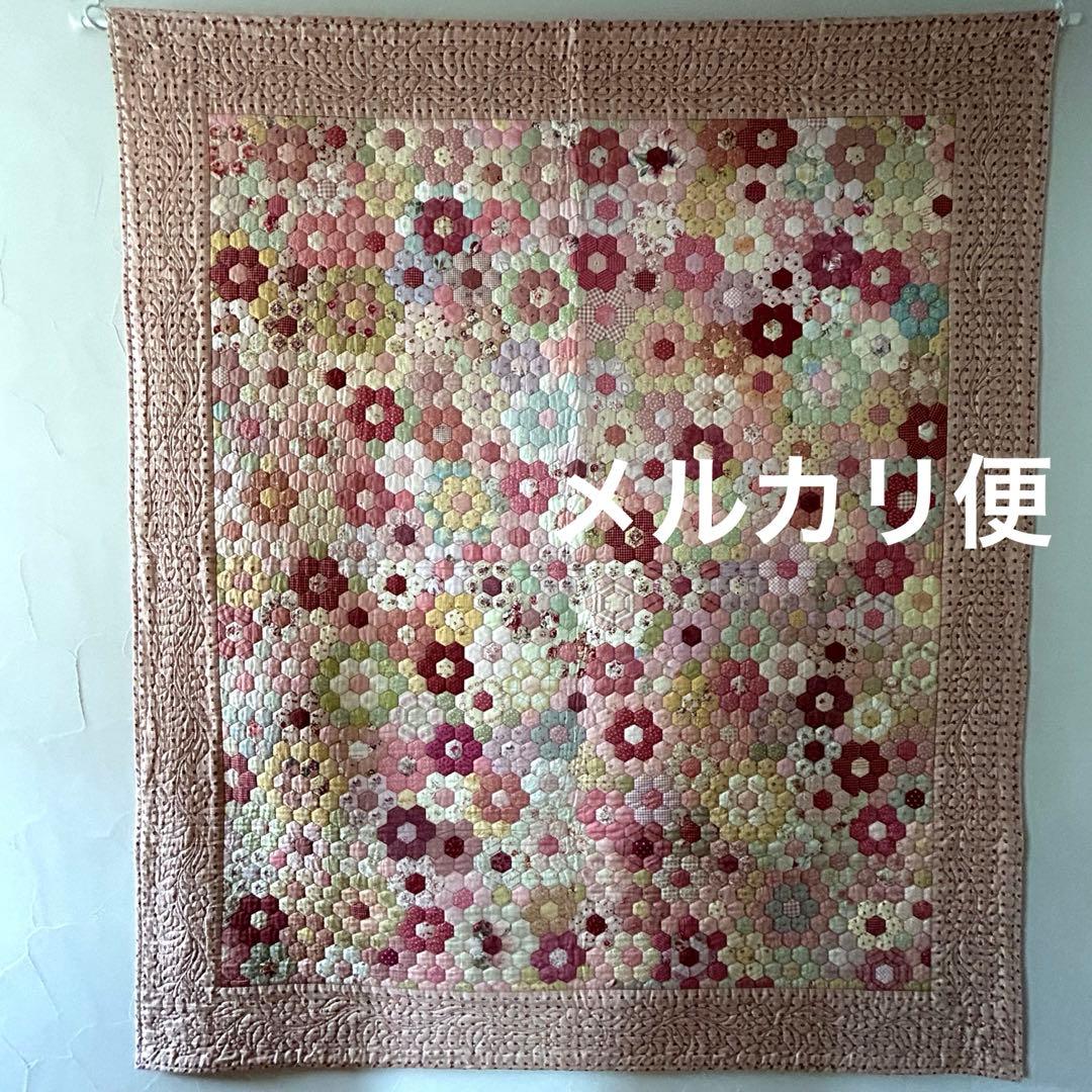 ハンドメイド ヘキサゴン ベッドカバー タペストリー