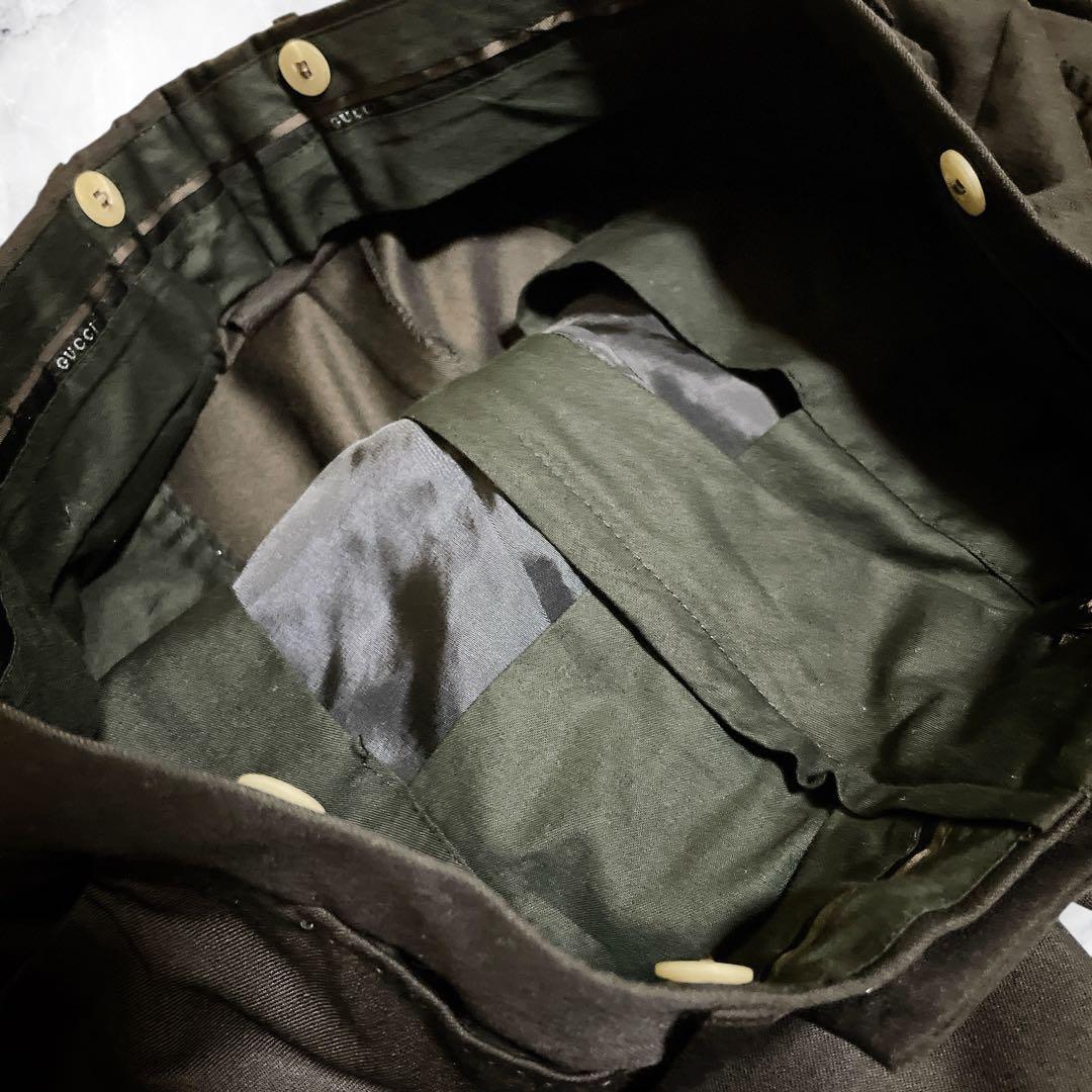 極美品☆GUCCI☆グッチ☆スーツセットアップ☆ブラック☆裏地モスグリーン☆50