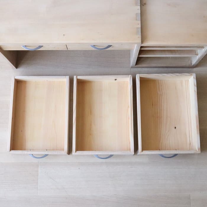 アンティーク 引き出し5杯 メープル材 文机 古家具 無垢材 カエデ