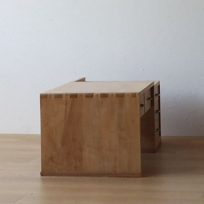 アンティーク 引き出し5杯 メープル材 文机 古家具 無垢材 カエデ