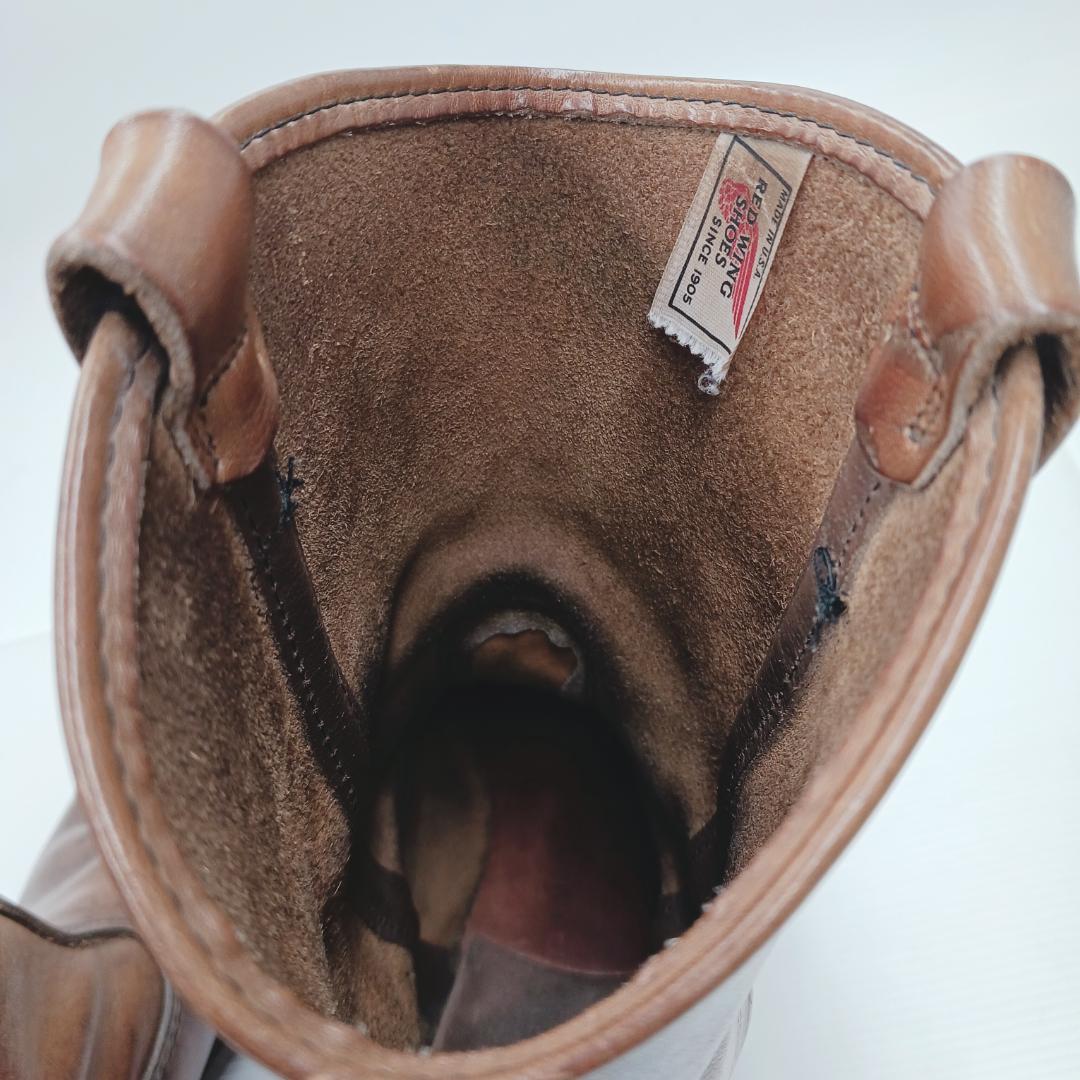 希少 80s 8D ペコス REDWING ビンテージ 柿色 プリント羽 コルク
