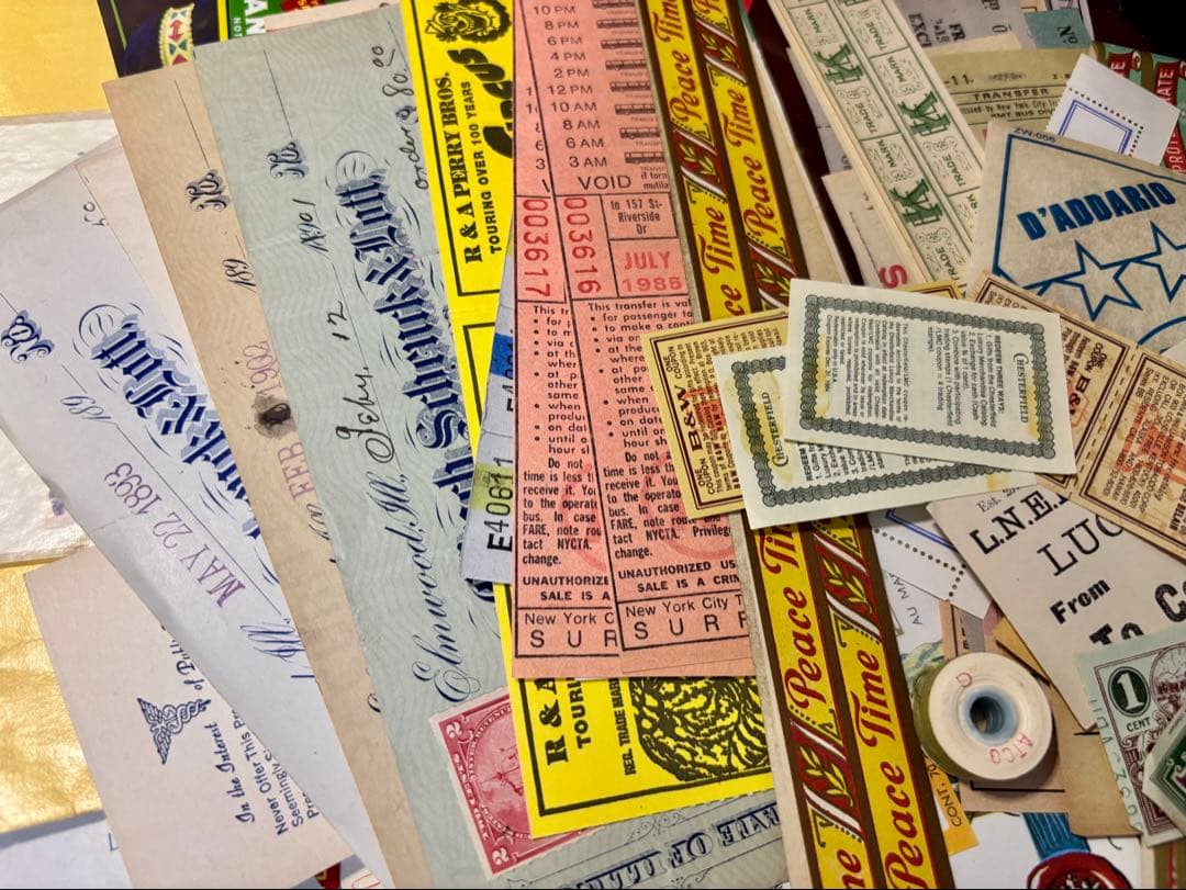 ❶ビンテージ紙モノset アソート 蚤の市 ジャンクジャーナル