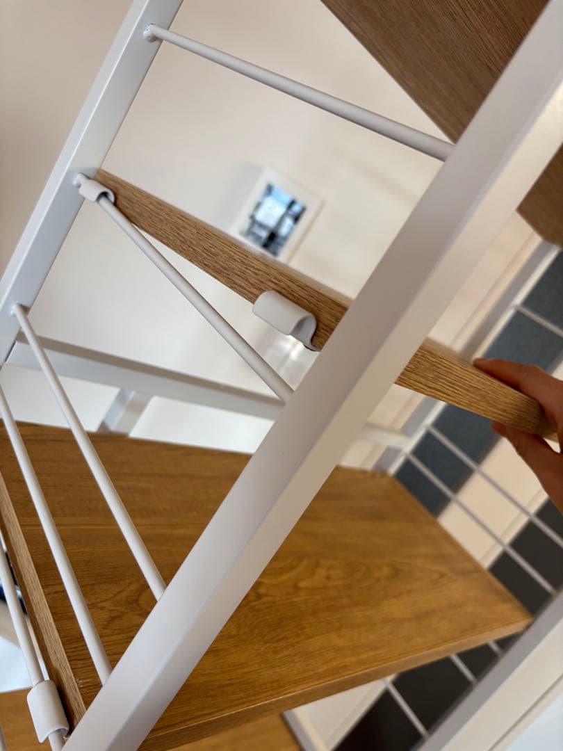 新品同様　木目調×ホワイトフレーム キッチンラック　オープンシェルフ　収納