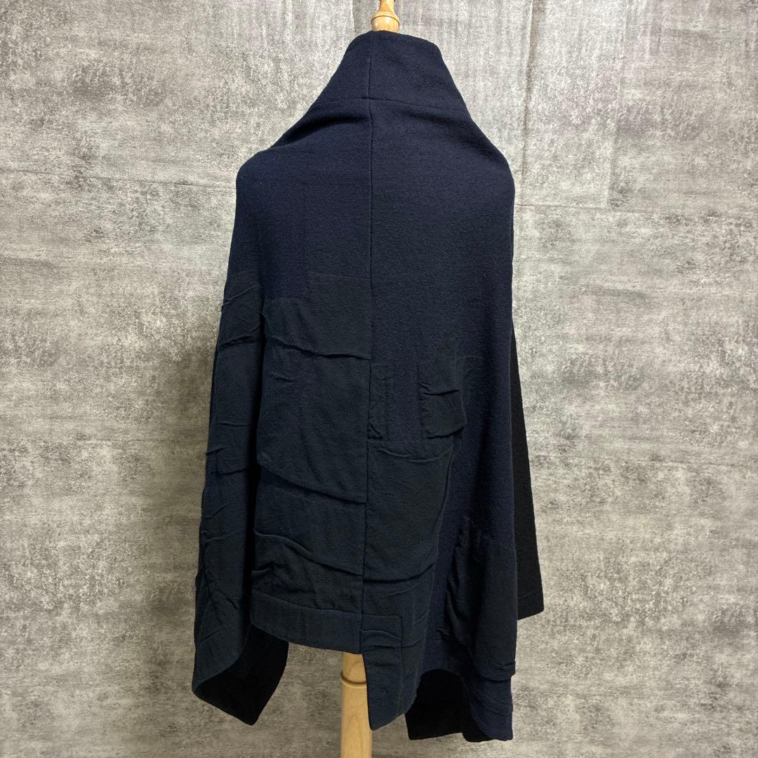 萌　MOYURU アシンメトリー　異素材　コート　ウール混　センソユニコ