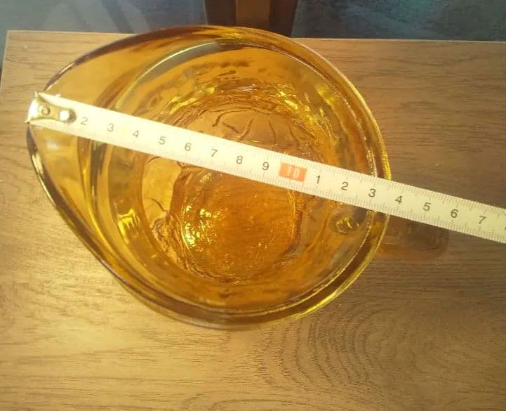 アンカーホッキング レインフラワー アンバー ピッチャー USAビンテージ