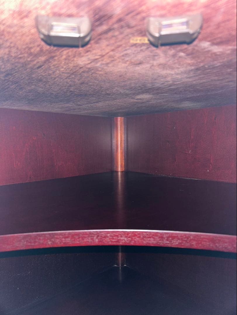 カリモク　コーナーキャビネット　アンティーク　古民家 家具　コーナーボード