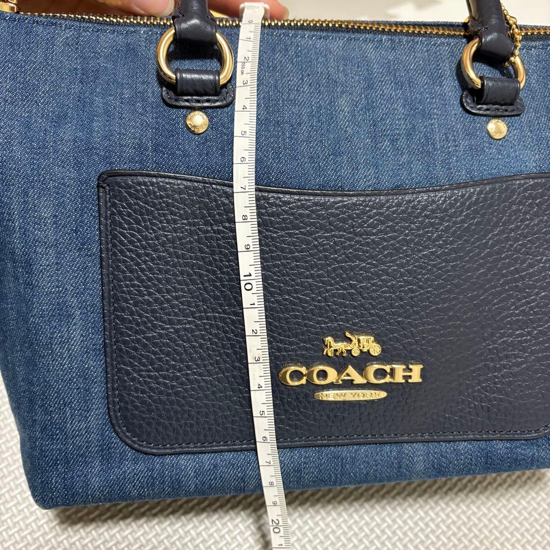 COACH コーチ　デニム ハンドバッグ　ミニエマサッチェル