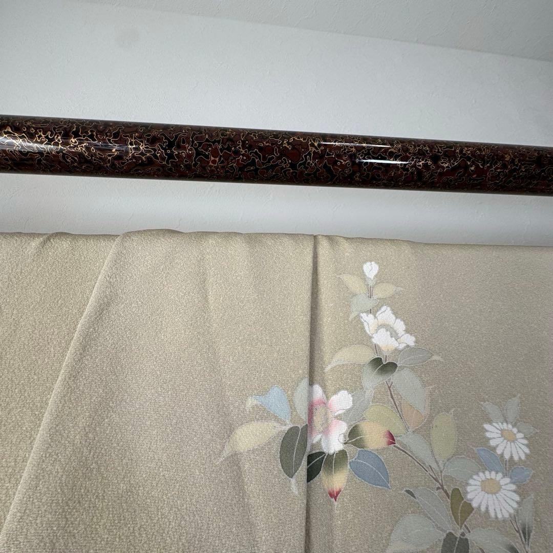 超美品　正絹　袷　訪問着　着物　着丈161　裄66　クリーム　黄緑　水色　ピンク