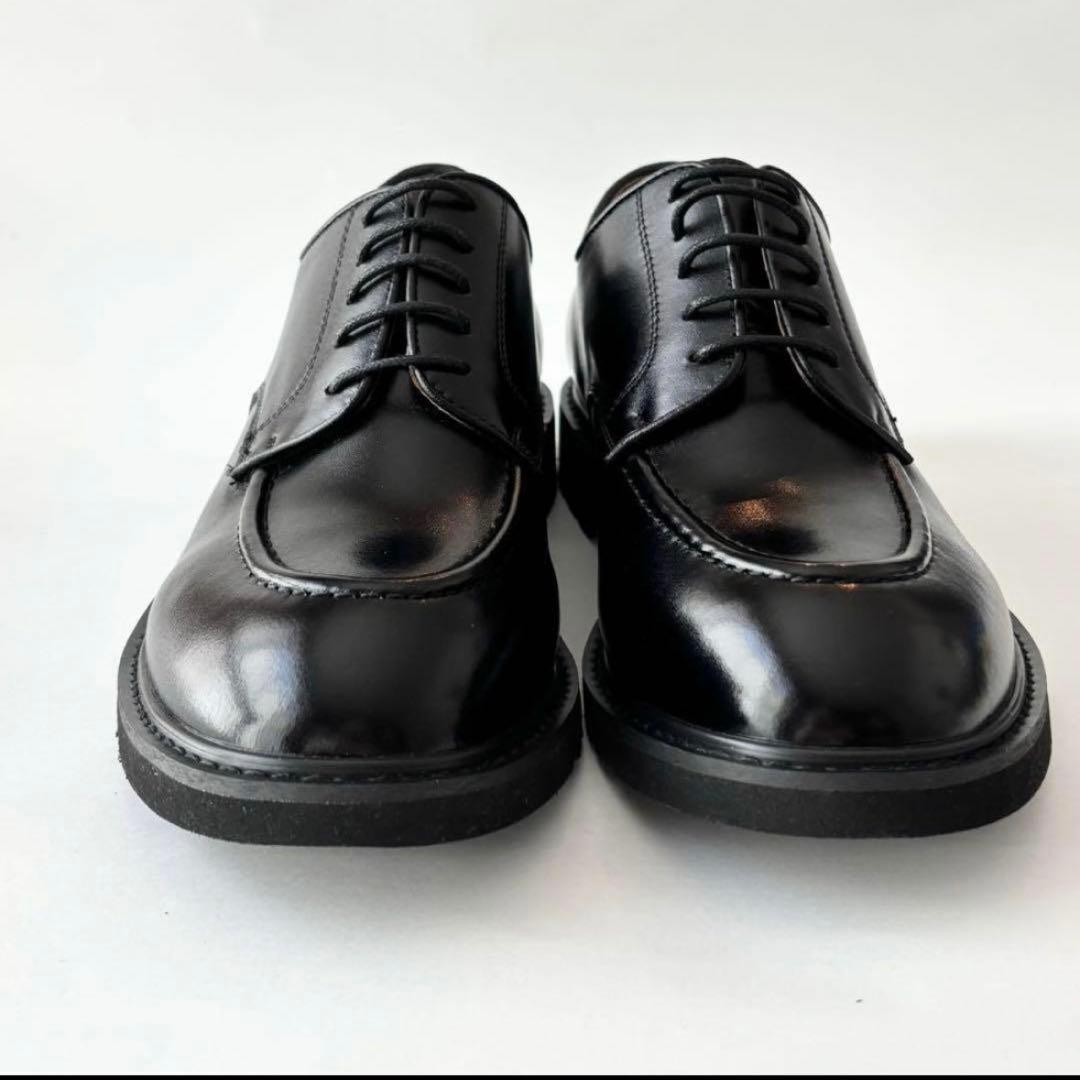 ✨極美品✨オックスフォード&ダービー プレーントゥUチップ 厚底レザービジネス黒