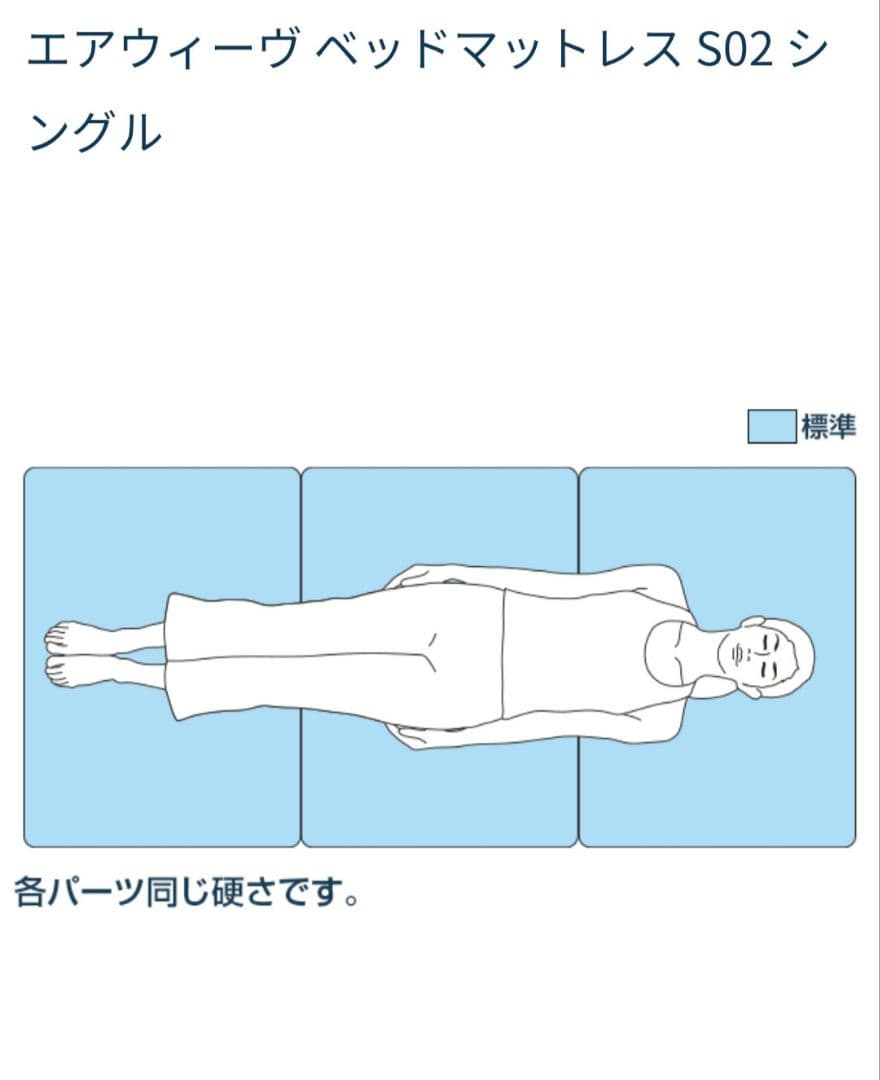 【美品】エアウィーヴ ベッドマットレス S02 シングル　現行モデル
