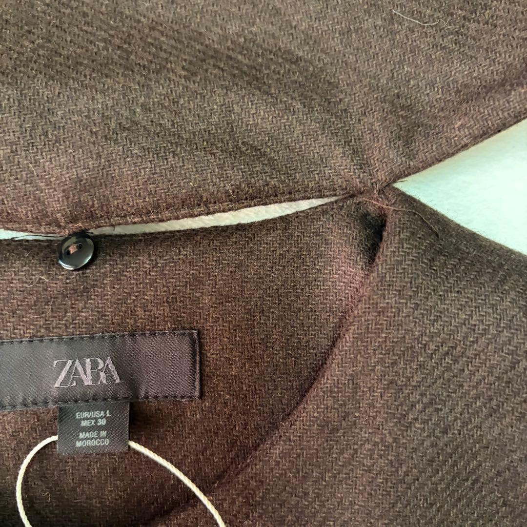 【新品】ZARAショートコート スカーフ ウール 2way レディース L完売品