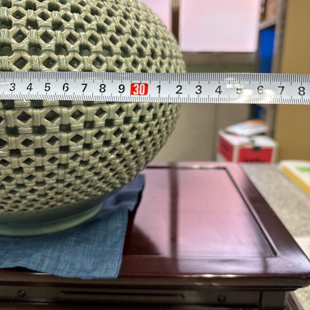 陶器 花瓶 花器 台付 置物 インテリア アンティーク ツボ 小物 格安