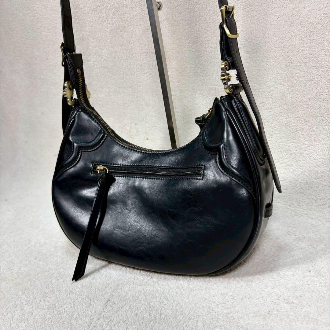 【未使用級✨】アナスイ　ショルダー　ディディオン　金具ロゴ　ハーフムーン　y2k