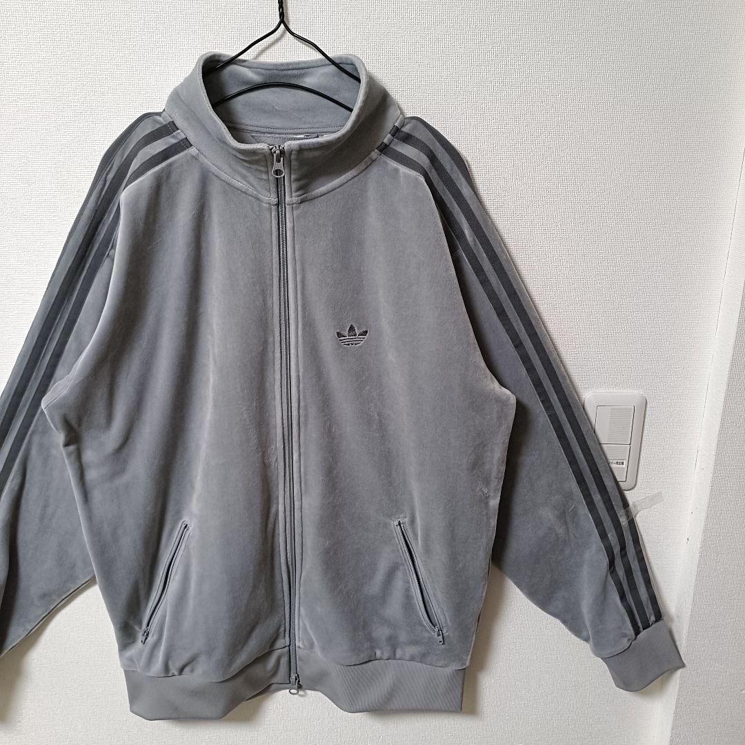 アディダス 灰ベロアベッケンバウアー トラックジャケット ジャージ メンズ2XS