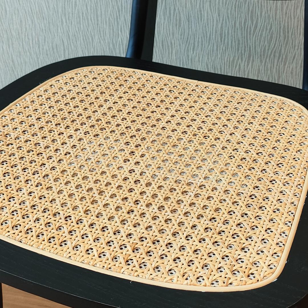 ラタン　ダイニングチェア　ブラック　ウッドラタンチェア