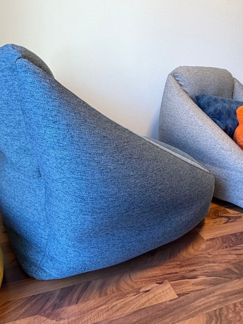 【2点セット】無印良品 空気でできたソファ　ブルー&グレー
