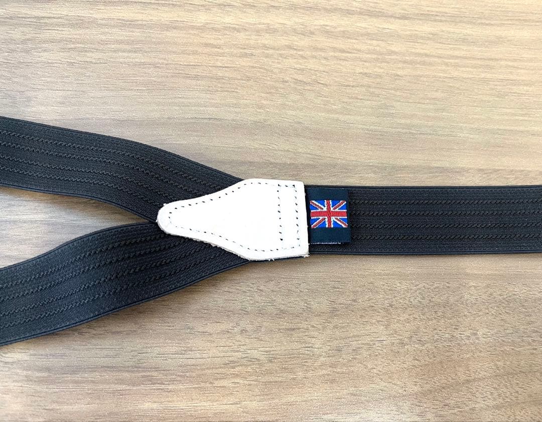  THURSTON 2.5cm ヘリンボーン サスペンダー ブラウン