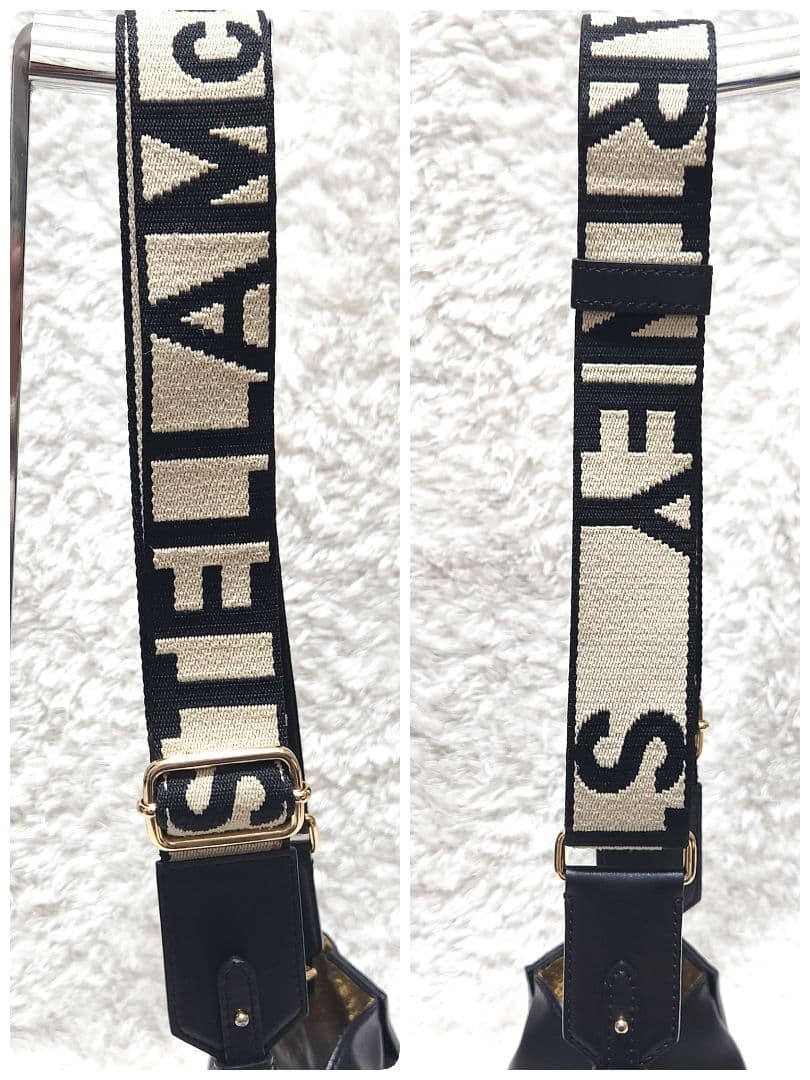 パンチングロゴ レザー ブラック ショルダーバッグ ステラマッカートニー