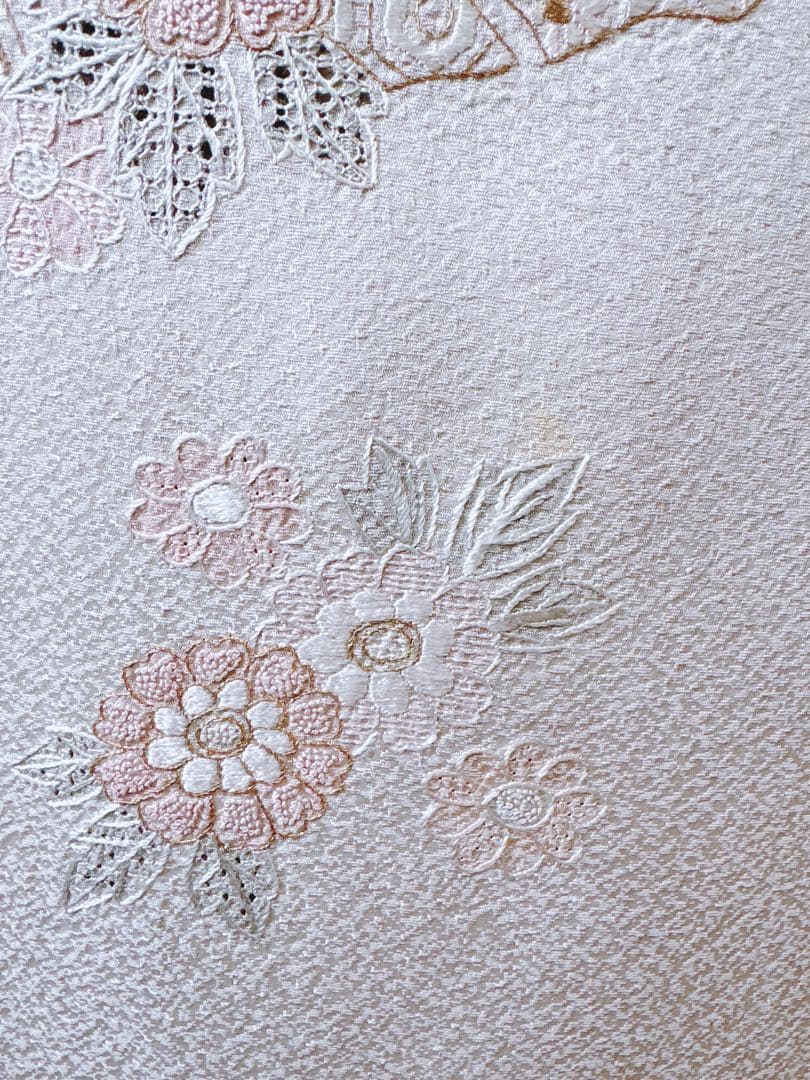 難あり　訪問着　裄65 スワトウ　蘇州　刺繍　卒業式　入学式　S 緑　水色