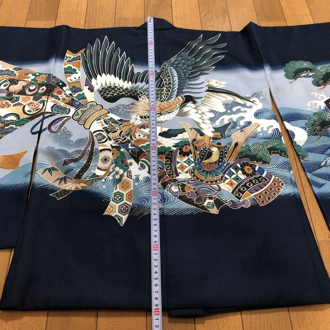 七五三用 鷹と波模様の着物