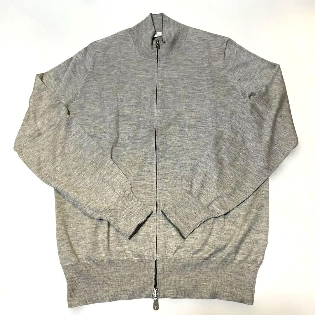 ②ブルネロクチネリ カシミヤシルク ダブルジップカーディガン ドライバーズニット