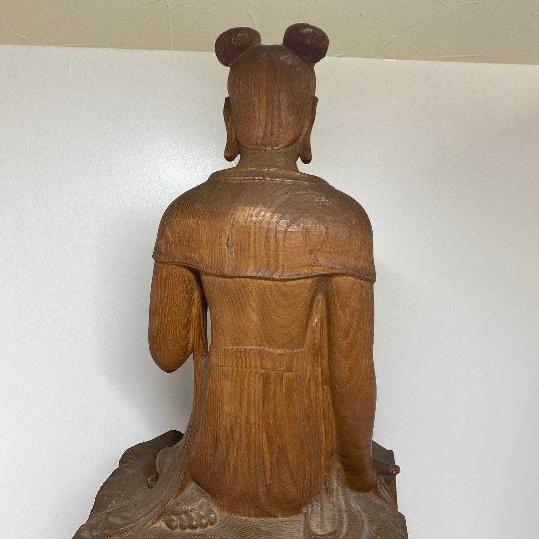 森山朝光作　木彫　弥勤　高さ約57.5㎝　チヒオニ　東さ8-0104☆2F