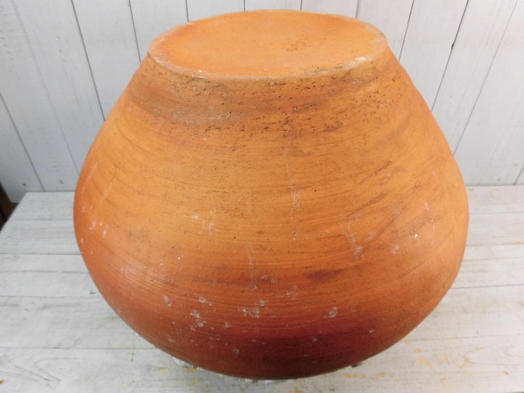 特大花瓶 花器 陶芸 陶器 産地作家等詳細不明 銘有 置物 床の間 G13221