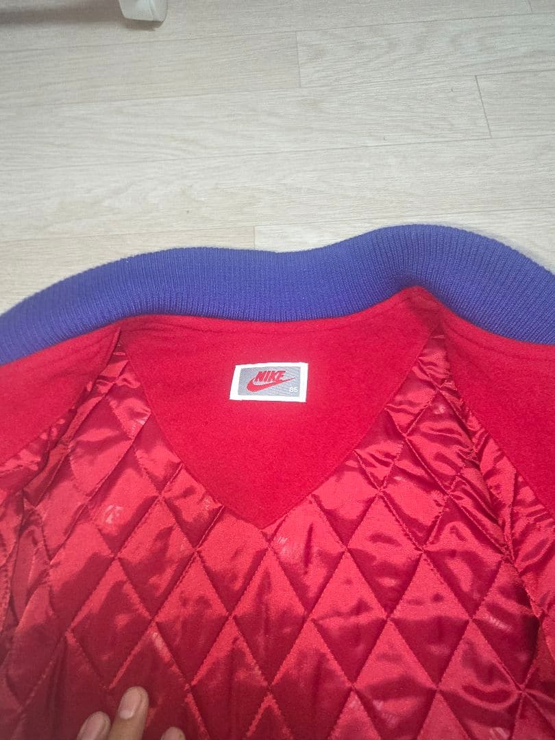 90's NIKE AIR バーシティジャケット クレイジーパターン レザー