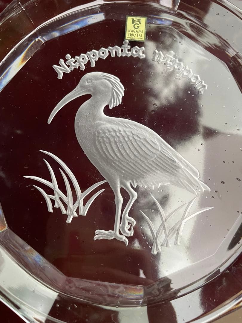 KAGAMI カガミクリスタル　最高級クリスタルガラス　お皿　鳥　鳥柄　プレート