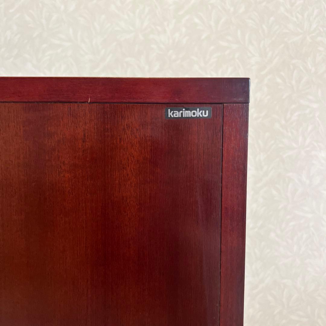 karimoku カリモク コーナーキャビネット 赤茶 オールド OLD ①