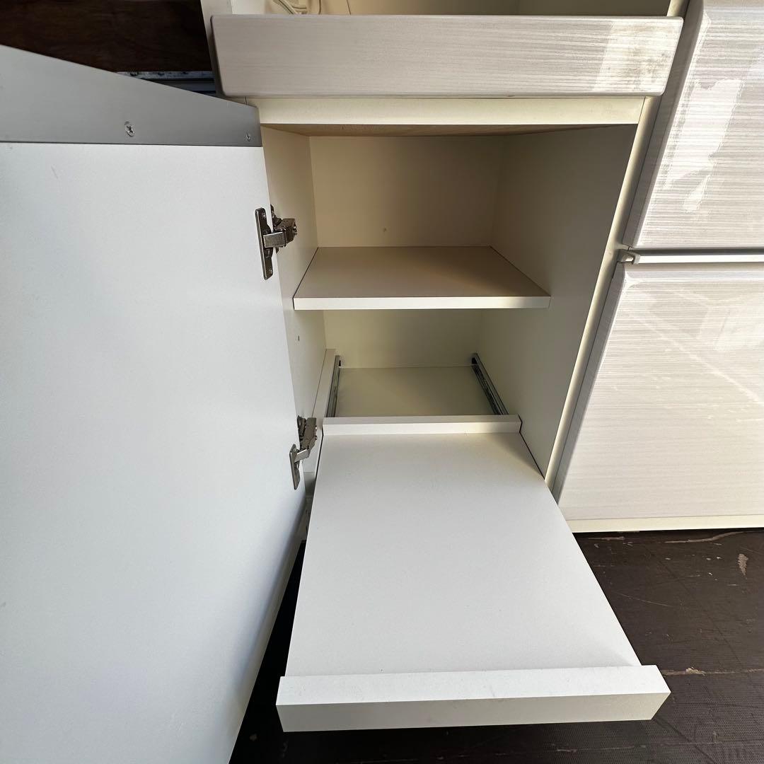 松田家具 キッチンボード 食器棚 幅117.5cm ソフトクローズ