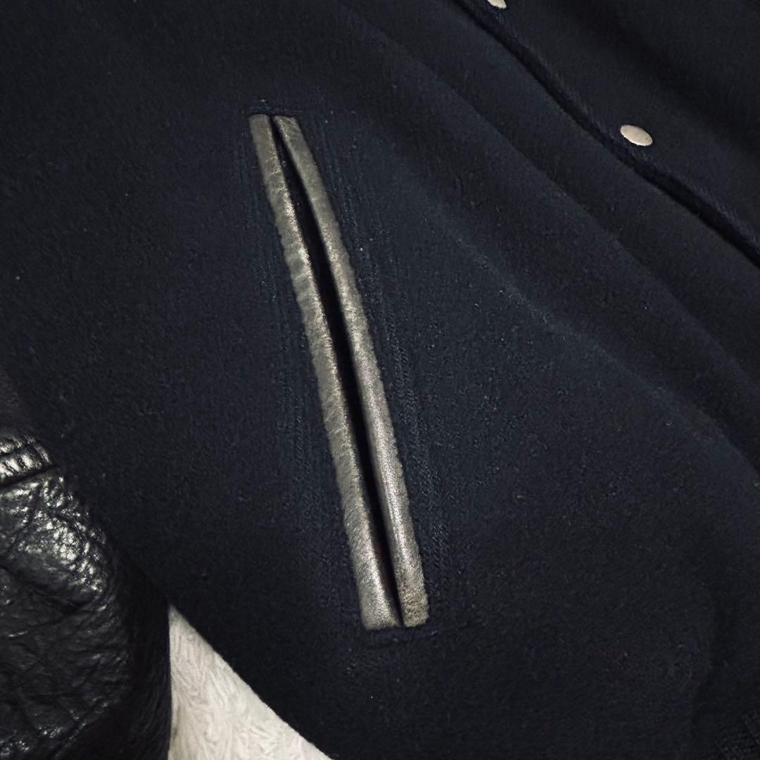 激レア メンズビギ 幻の スタジャン 80s アーチロゴ 日本製 レザー L