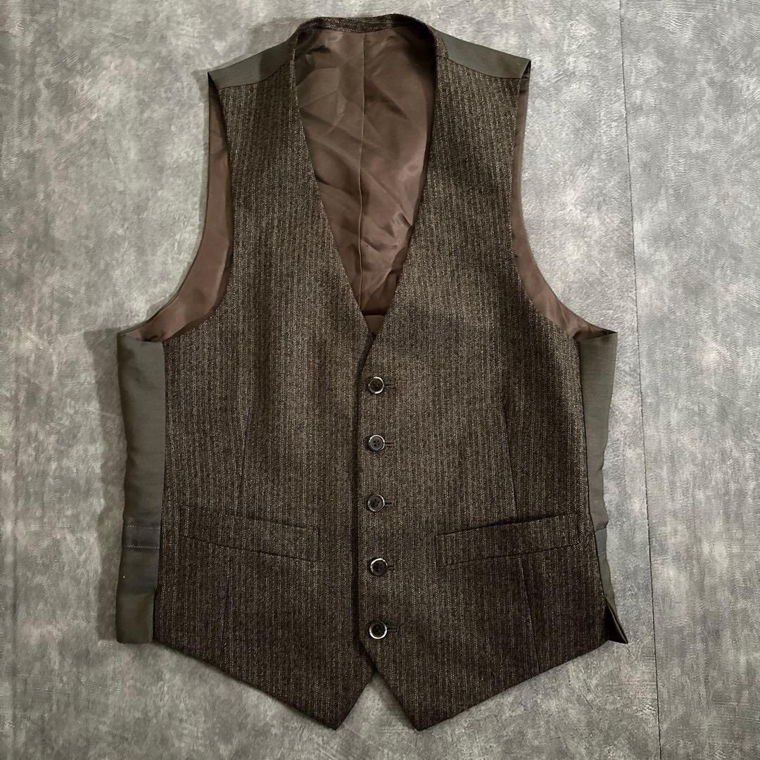 極上ウール ブラウンスリーピーススーツ & ChristianDiorネクタイ