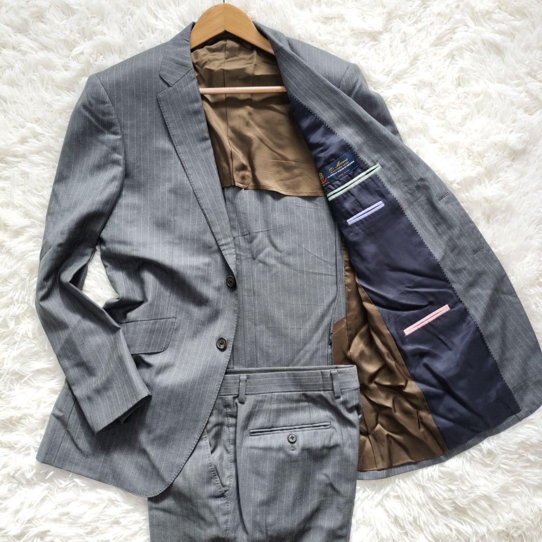 【良品】ポールスミス スーツ セットアップ デルフィノ イタリア高級生地 LL