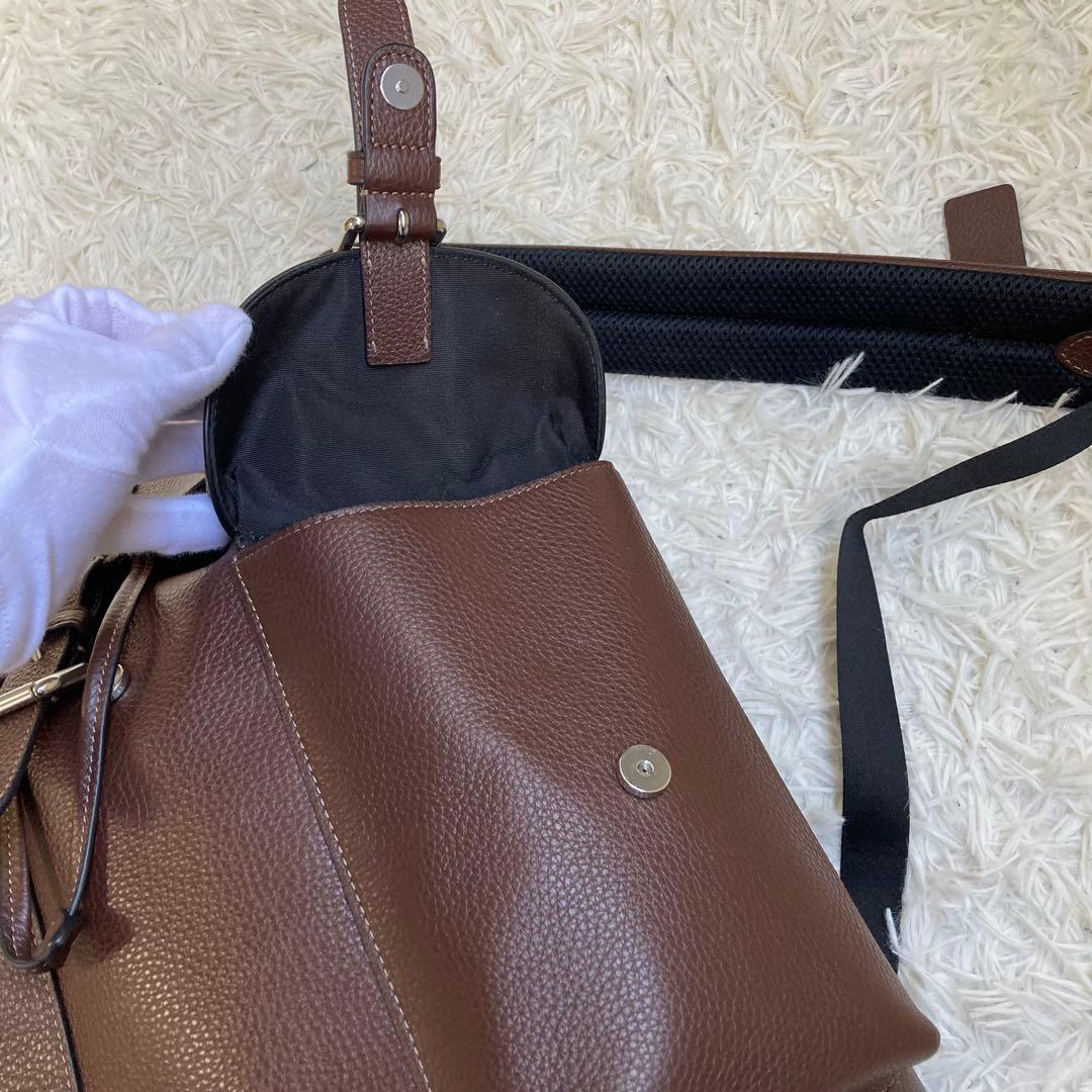 未使用級 COACH ワーナー 茶 リュック バックパック レザー 革