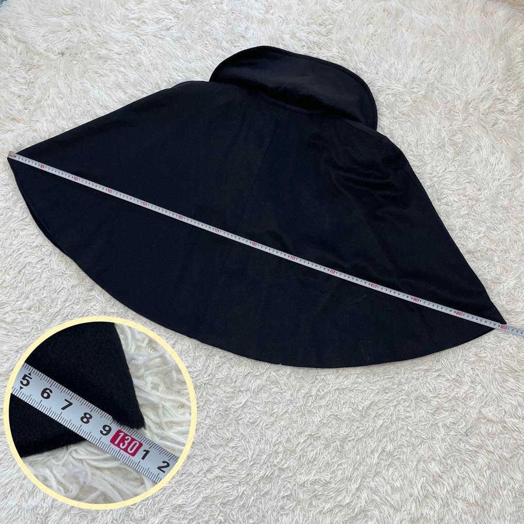 極美品✨ジバンシー　カシミヤウール　女優襟ケープ　ポンチョ　ブラック　XL