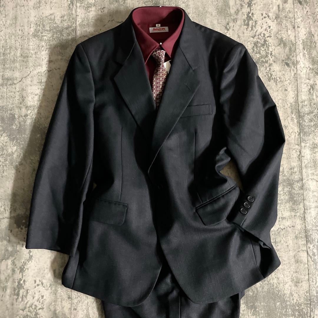 【極美品】 極上ウール セットアップスーツ × HERMESネクタイ 小物付き