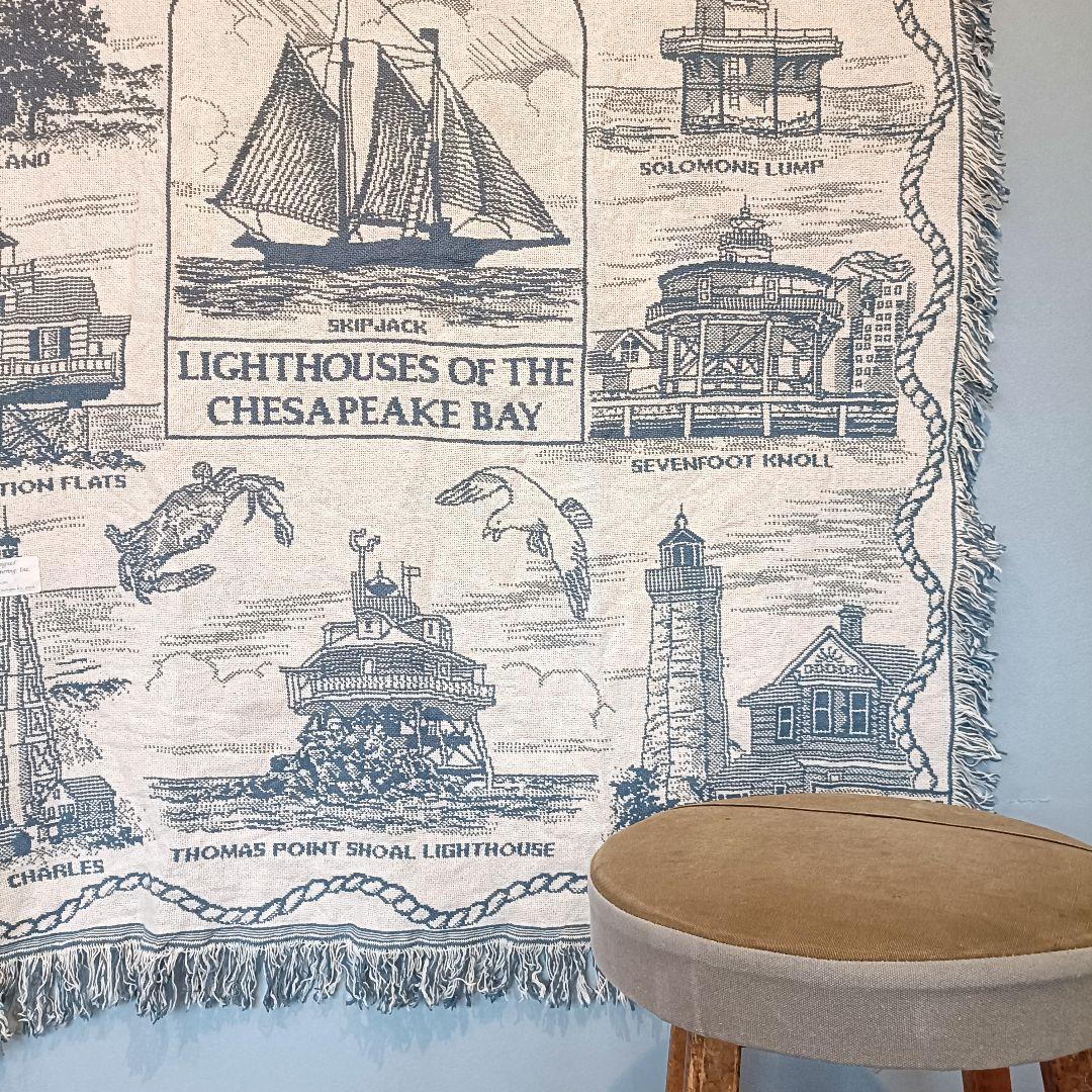 【デッドストック】USA 80s ヴィンテージラグ ブランケット　タペストリー