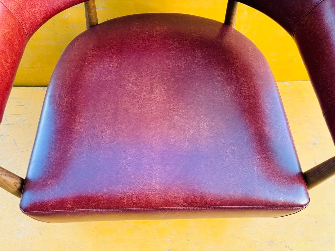 J59★アスプルンド★美品 アームチェア ラウンジチェア レザー 木製フレーム