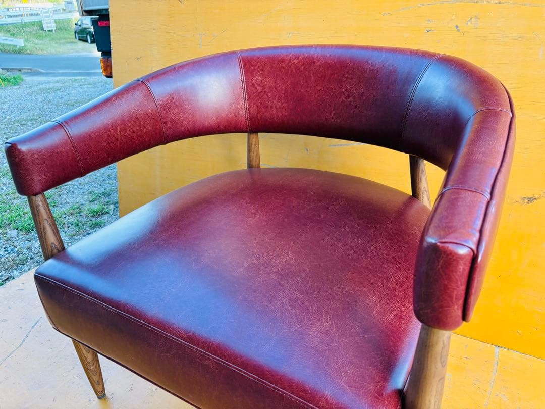 J59★アスプルンド★美品 アームチェア ラウンジチェア レザー 木製フレーム