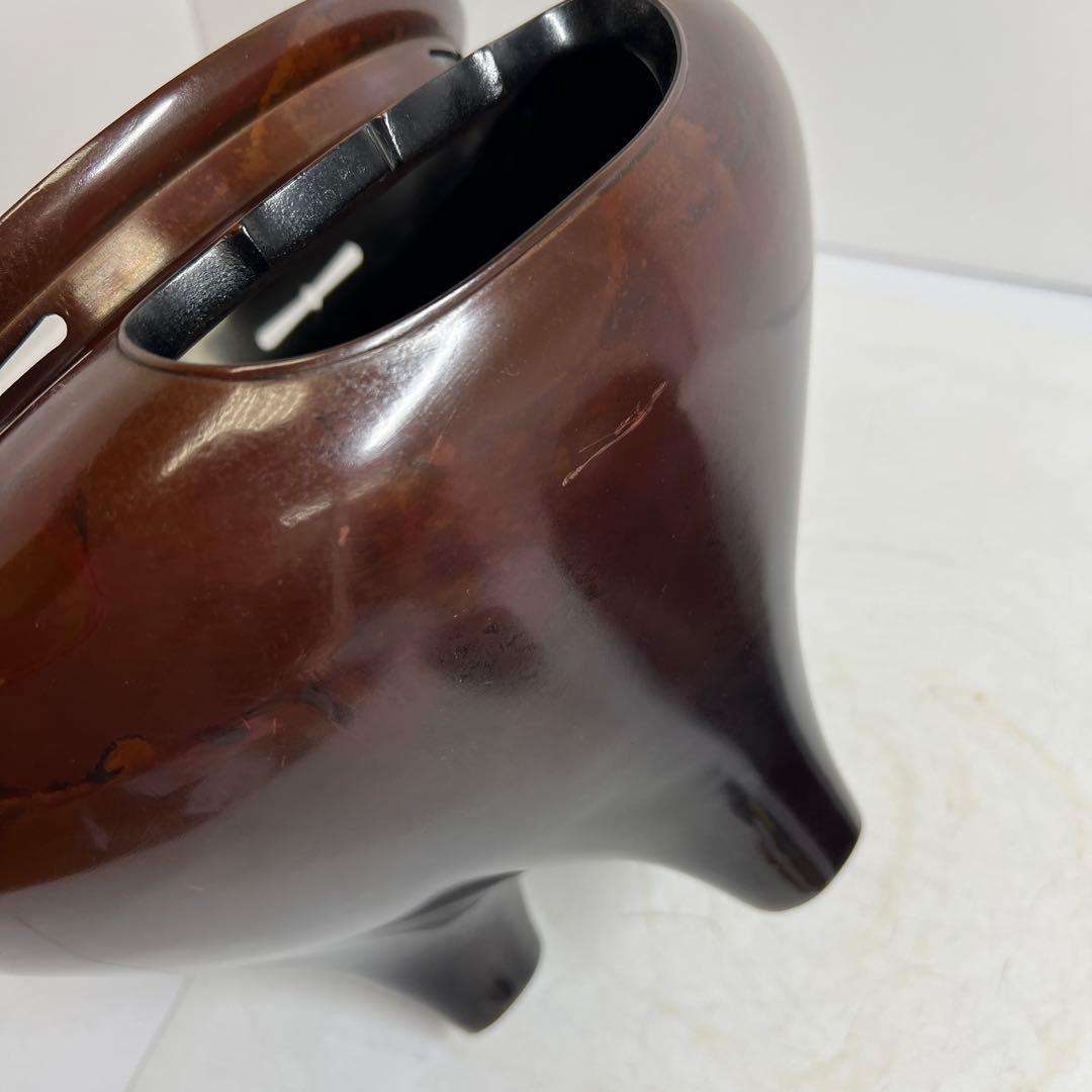 角谷莎村　風炉釜　共箱　7.8㌔　東Y7-1106①タルサ