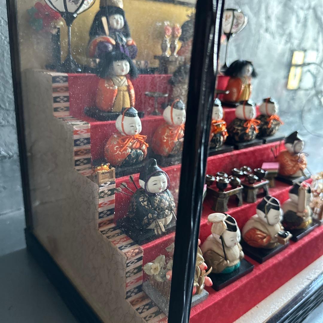 最終お値下げ❣️希少品ヴィンテージ　ミニお雛様5段飾り　木目込み人形