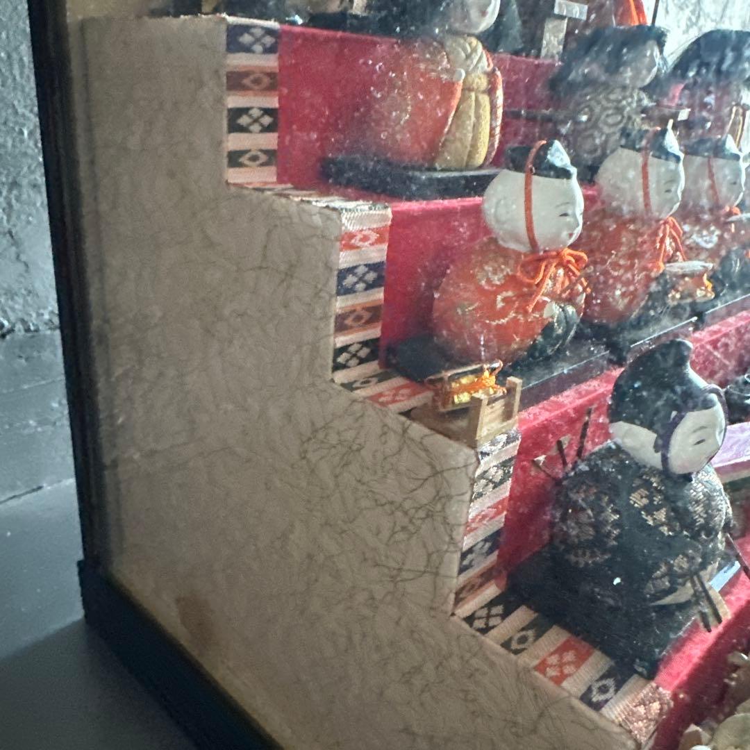 最終お値下げ❣️希少品ヴィンテージ　ミニお雛様5段飾り　木目込み人形