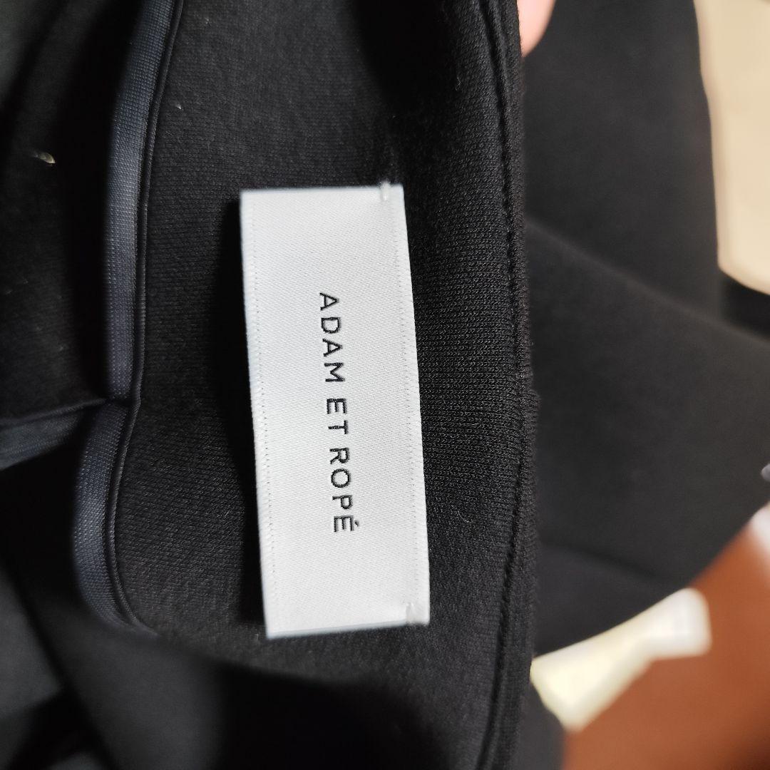 アダムエロペ ミックスボタンペプラムカーディガン ブラック 厚手